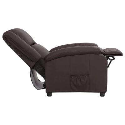 vidaXL Sillón reclinable eléctrico de cuero auténtico marrón
