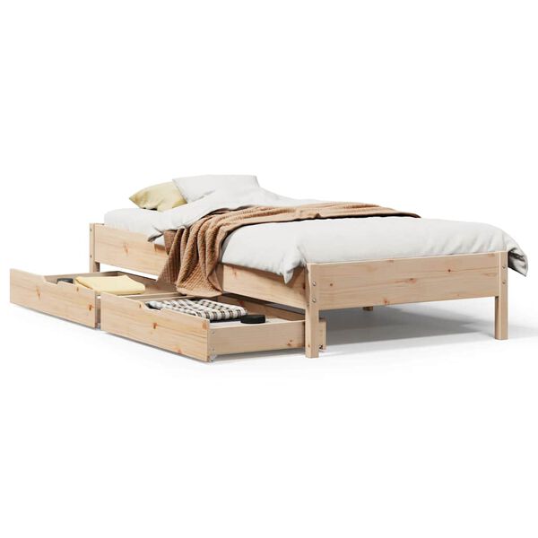 vidaXL Estructura de cama sin colch&oacute;n madera maciza de pino 90x200 cm
