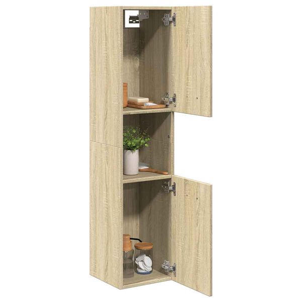 vidaXL Armario de baño madera ingeniería roble Sonoma 30x30x130 cm