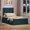 vidaXL Cama con almacenamiento y LED Verde oscuro 120 x 200 cm