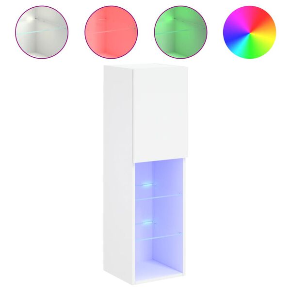 vidaXL Mueble para TV con luces LED blanco 30,5x30x102 cm