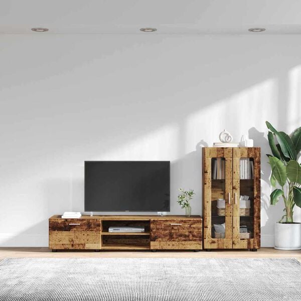vidaXL Conjunto de mueble de TV con caj&oacute;n FLORIN Madera vieja