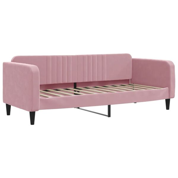 vidaXL Sof&aacute; cama sin colch&oacute;n terciopelo rosa 80x200 cm