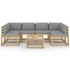 vidaXL Set de muebles de jard&iacute;n 7 piezas con cojines madera impregnada