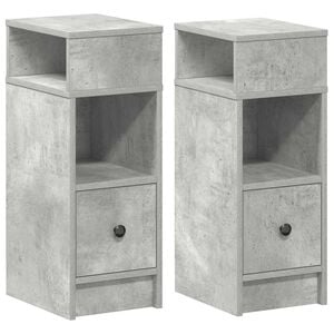 vidaXL Mesillas de noche 2 uds con caj&oacute;n gris hormig&oacute;n 25x31x66 cm
