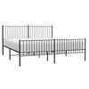 vidaXL Estructura cama sin colchón con estribo metal negro 193x203 cm