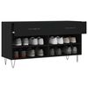 vidaXL Banco zapatero madera de ingeniería negro 102x35x55 cm