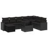vidaXL Set de sof&aacute;s de jard&iacute;n 8 piezas y cojines rat&aacute;n sint&eacute;tico negro