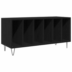 vidaXL Mueble para discos de vinilo Roble Negro 100 x 38 x 48 cm