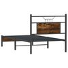 vidaXL Estructura cama sin colch&oacute;n madera roble ahumado 75x190 cm