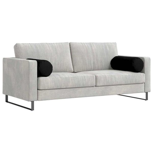 vidaXL Cojines Bolster 2 pcs Negro Ø 25 x 70 cm Tela de microfibra