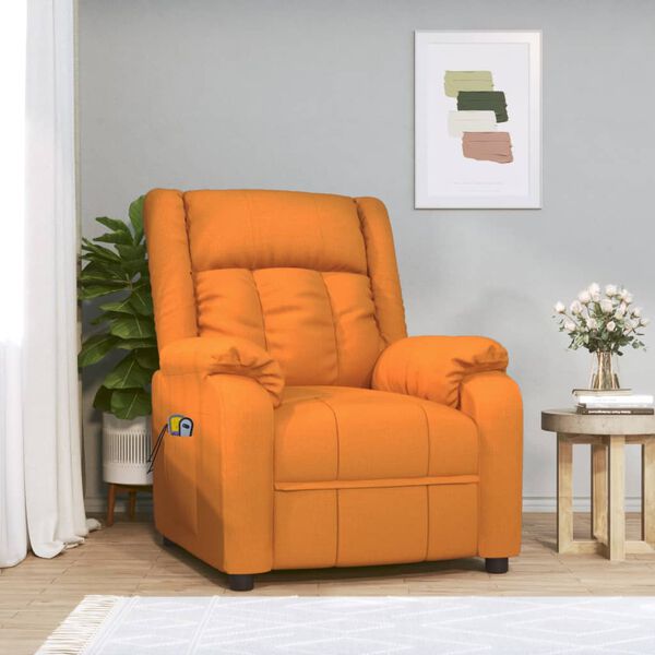vidaXL Sill&oacute;n de masaje el&eacute;ctrico tela amarillo
