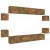 vidaXL Set de muebles de TV 8 pzas madera contrachapada roble ahumado