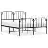 vidaXL Estructura cama sin colch&oacute;n con estribo metal negro 140x200 cm