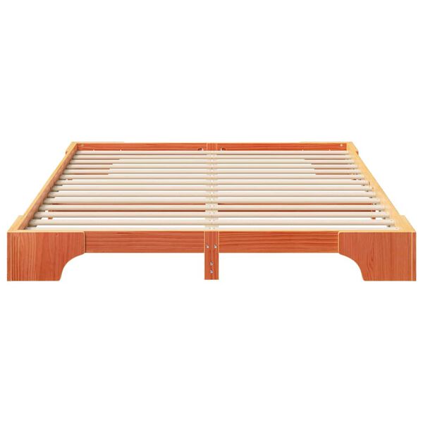 vidaXL Estructura de cama Marr&oacute;n 160 x 210 cm Madera de pino macizo