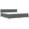 vidaXL Cama Box Spring LED con colch&oacute;n Gris oscuro 200 x 200 cm tela