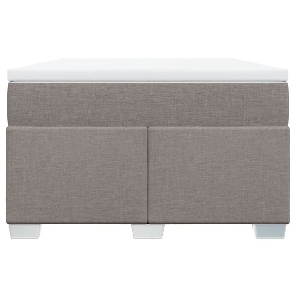vidaXL Cama box spring con colch&oacute;n tela gris taupe 120x200 cm