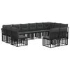 vidaXL Conjunto de sof&aacute;s de exterior Negro y Gris oscuro Poli&eacute;ster