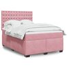 vidaXL Cama box spring con colch&oacute;n terciopelo rosa 140x200 cm