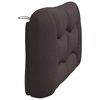 vidaXL Cabecero de cama acolchado Hvar tela marr&oacute;n oscuro 120 cm