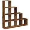 vidaXL Librer&iacute;a divisora 4 niveles madera envejecida 131,5x29x131,5 cm