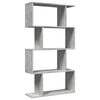 vidaXL Librer&iacute;a divisora 4 niveles madera gris hormig&oacute;n 70x24x129 cm