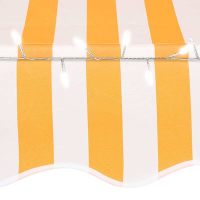 vidaXL Toldo manual retráctil con LED blanco y naranja 300 cm