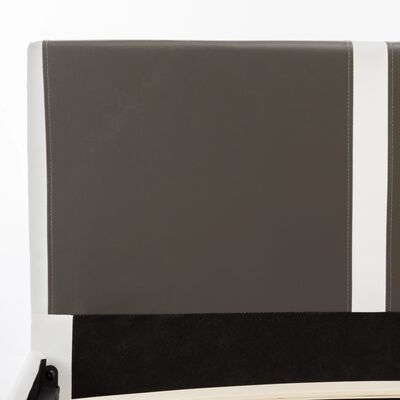 vidaXL Estructura de cama cuero sintético gris y blanco 180x200 cm