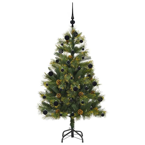 vidaXL &Aacute;rbol de Navidad artificial con ramas plegables y conos 150 cm