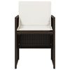 vidaXL Set comedor de jard&iacute;n 5 piezas y cojines rat&aacute;n sint&eacute;tico marr&oacute;n