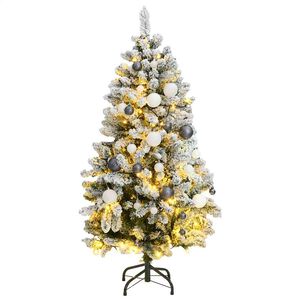 vidaXL &Aacute;rbol Navidad artificial con bisagras 150 LED y bolas 120 cm