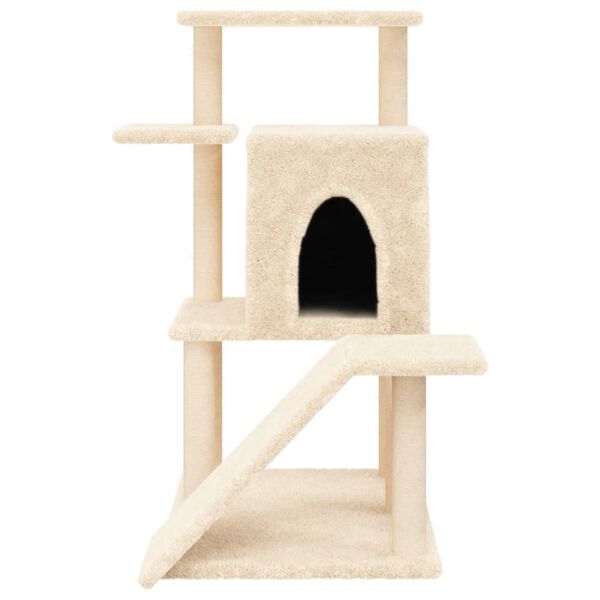 vidaXL Rascador para gatos con postes de sisal color crema 97 cm