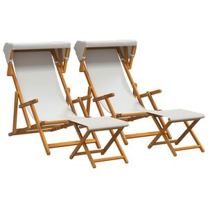 vidaXL Silla de terraza 4 pcs 3 Posici&oacute;n Madera de Eucalipto Maciza