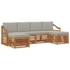 vidaXL Conjunto de sof&aacute;s de exterior 6 uds. Gris Natural y Claro