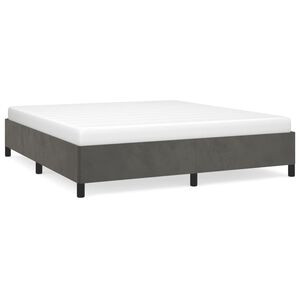 vidaXL Estructura de cama sin colch&oacute;n terciopelo gris oscuro 160x200cm