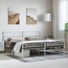 vidaXL Estructura cama sin colch&oacute;n con estribo metal blanco 193x203 cm