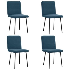 vidaXL Sillas de comedor 4 unidades terciopelo azul