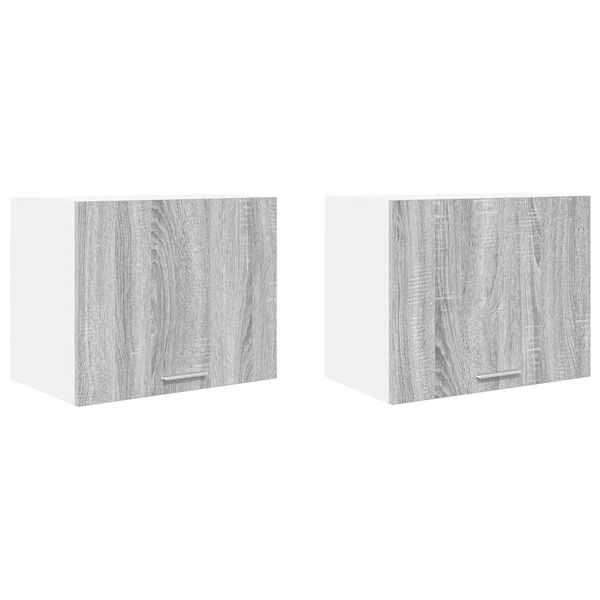 vidaXL Mueble colgante con puerta 2 pcs Gris Sonoma y 50 x 31 x 40 cm