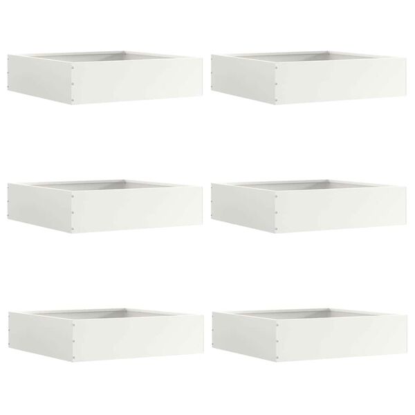 vidaXL Borde de C&eacute;sped 6 pcs 50 x 50 x 13 cm Acero