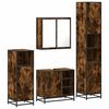 vidaXL Set de muebles ba&ntilde;o 4 pzas madera contrachapada roble ahumado