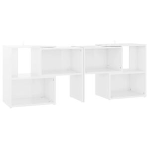 vidaXL Mueble de TV madera contrachapada blanco brillante 104x30x52 cm