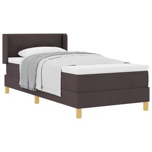 vidaXL Cama tipo Box Spring Marr&oacute;n Oscuro 200 x 90 cm Poli&eacute;ster
