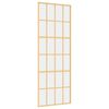 vidaXL Puerta corredera dorada de vidrio ESG transparente y aluminio