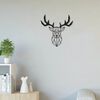 Homemania Adorno de pared Deer acero negro 51x51 cm
