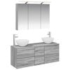 vidaXL Juego de muebles de ba&ntilde;o 4 uds. Sonoma gris