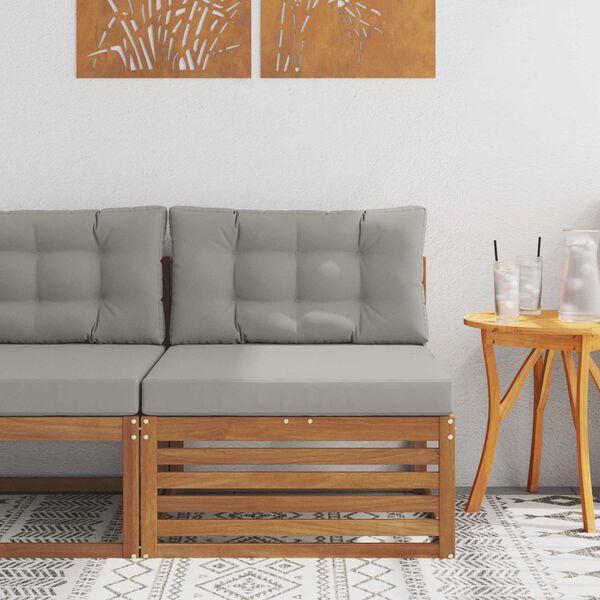vidaXL Sof&aacute; central de exterior Madera de Acacia S&oacute;lida Natural