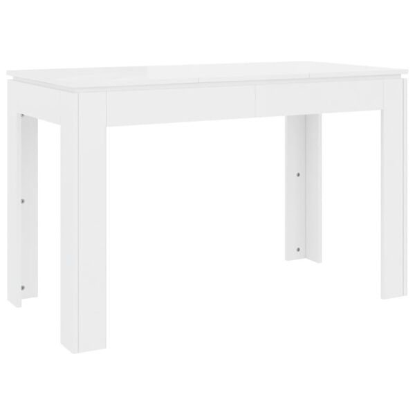 vidaXL Mesa de comedor madera de ingeniería blanco brillo 120x60x76 cm