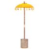 vidaXL Paraguas balin&eacute;s con base Amarillo 95 x 95 x 260 cm Algod&oacute;n