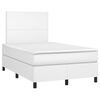 vidaXL Cama box spring colch&oacute;n y LED cuero sint&eacute;tico blanco 120x200 cm