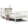 vidaXL Cama con estantería sin colchón madera maciza blanca 75x190 cm